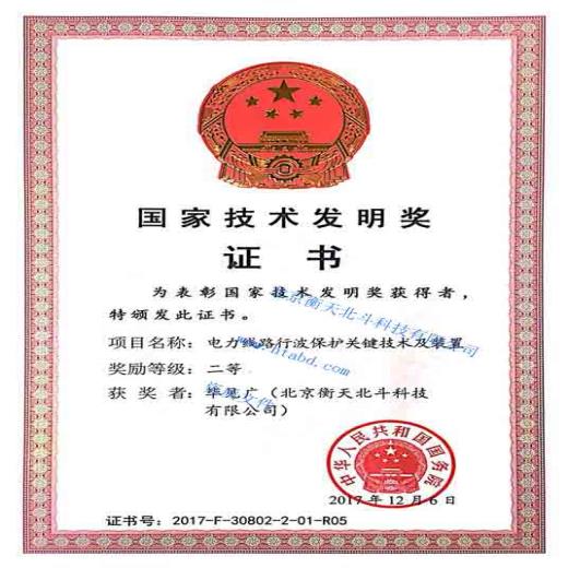 國家技術(shù)發(fā)明獎證書(二等獎)